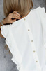 Biała bluzka z falbaną i guzikami na plecach WHITE MARTHA