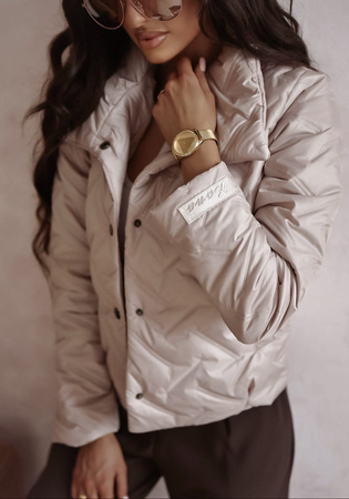 Beżowa krótka kurtka damska ELENA