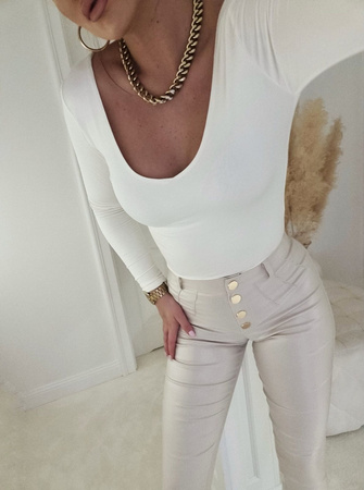 Ecru elastyczna dopasowana bluzka damska VENEZIA