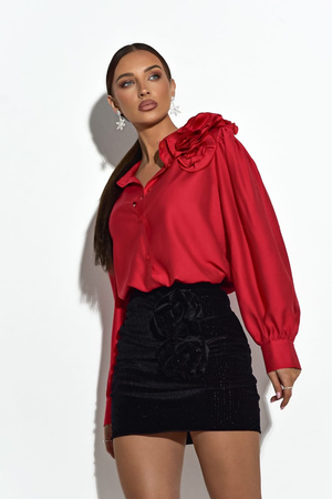 Czarna dopasowana błyszcząca krótka spódnica damska BLINK BLINK