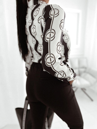 Biało-czarna koszula damska w symetryczny print NOVUM