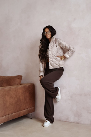 Beżowa krótka kurtka damska ELENA