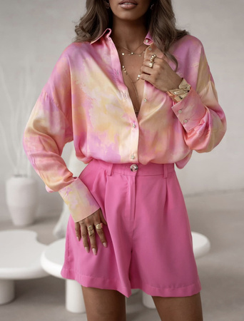 Pomarańczowo różowa luźna koszula damska ROOMY