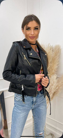 Czarna kurtka damska ramoneska z eko skóry LOUI ROCK