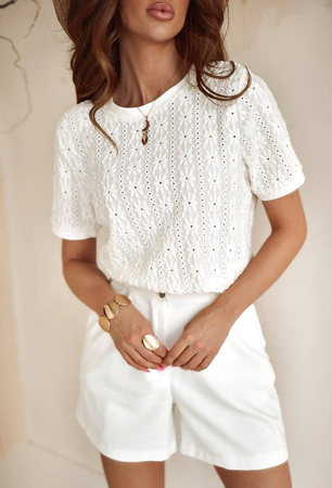 ECRU bluzka damska w wytłaczany print MARGARET