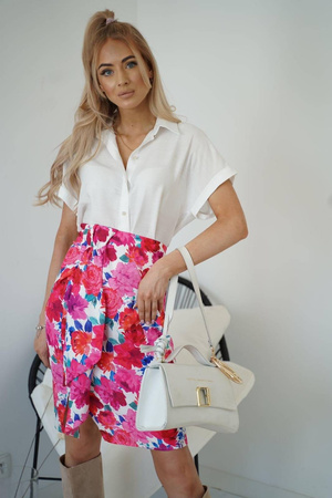 Biała koszula damska z krótkim rękawem SIMPLICITY