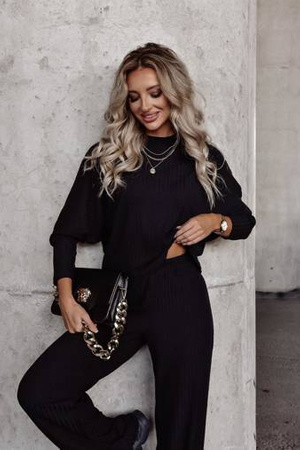 Czarny bawełniany komplet damski XANA FABIOLA