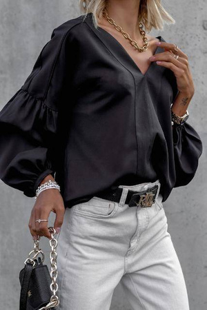 Czarna bluzka damska PLISSA