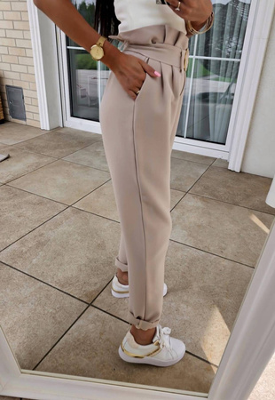 Beżowe eleganckie spodnie damskie TALLY