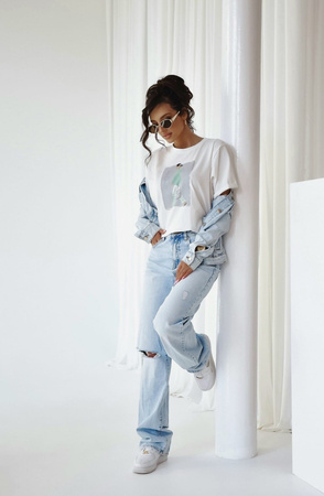 Biały T-shirt damski GOOD VIBES