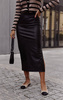 Czarna długa spódnica damska z eko skóry ANNA