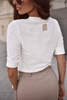 Biała bluzka damska z krótkim rękawem CAROLINE