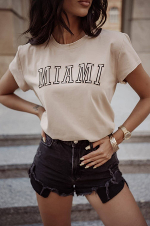 Beżowy T-shirt damski MIAMI