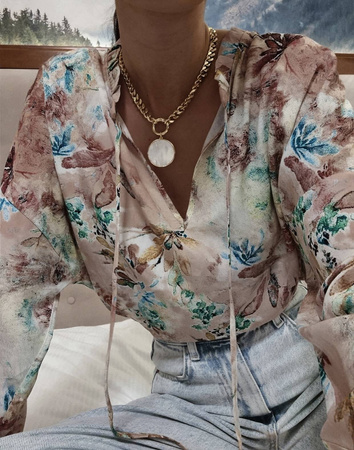 Pudrowo-różowa bluzka damska o lużnym kroju BIBI