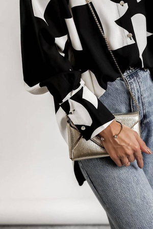 Czarno- biała oversizowa koszula damska w ciekawy print FERRERO