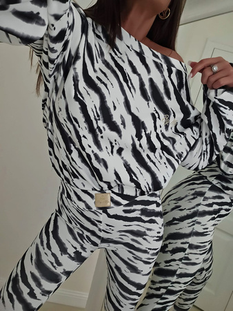 Biało-czarny komplet damski ZEBRA ACTIVE