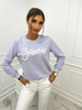 Lawendowa bluza damska z białym napisem LAVENDER LOVE
