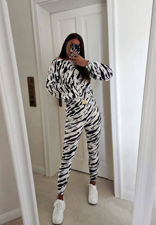 Biało-czarny komplet damski ZEBRA ACTIVE