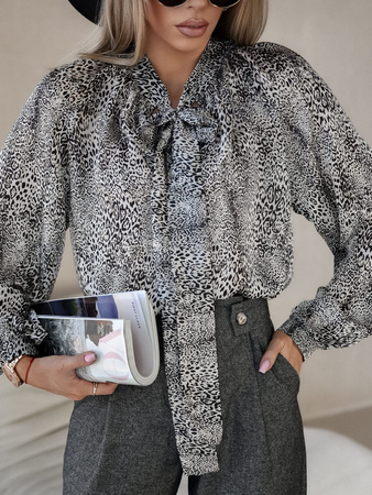 Biało czarna bluzka damska w zwierzecy print SIMPLY