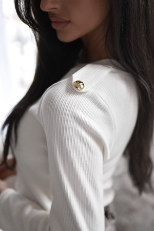 Biała dopasowana bluzka damska MILAGROS