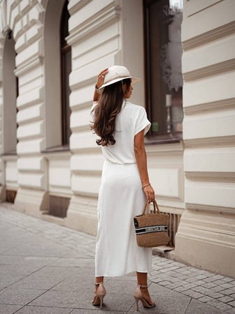 Biały komplet damski, bluzka i spódnica PENELOPE