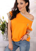 Pomarańczowa bawełniana bluzka damska z krótkim rękawem EMILIA
