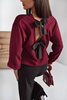 Bordowa   bluza damska  zdobiona kokarda ALLESIA 