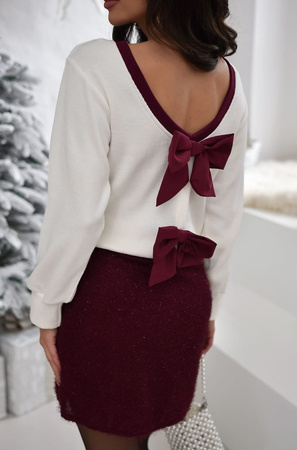 Bialy wełniany sweter damski PRINCES