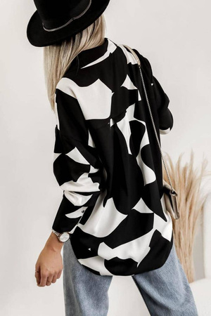 Czarno- biała oversizowa koszula damska w ciekawy print FERRERO