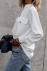 Biała koszulowa bluzka damska zapinana na guziki ELZA