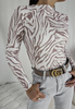 Elastyczna dopasowana bluzka damska we wzory ZEBRA SKIN
