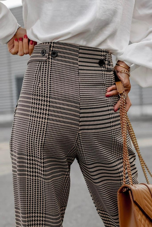 Brązowo-czarne spodnie damskie ISANA