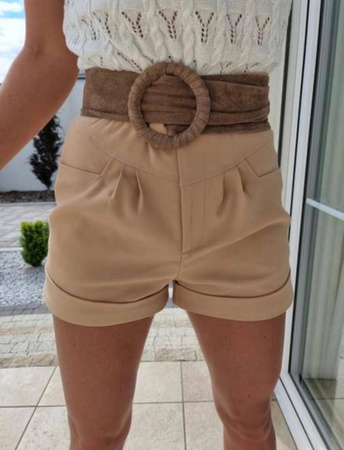 Mokka, krótkie spodenki damskie z wysokim stanem VANESSA