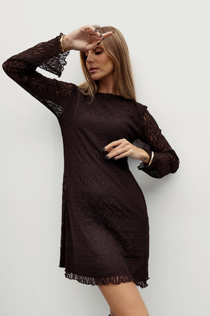 Brązowa koronkowa sukienka damska  CHRISTMAS TIME 