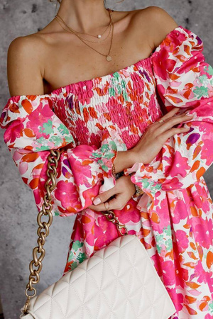 Długa sukienka damska ze ściągaczem w biuście AMANDA