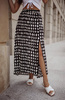Czarno-biała długa spódnica damska we wzory GEORGIA