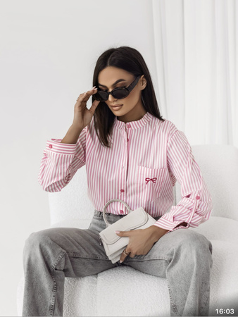 Biało-różowa koszula damska w paski SOPHIE
