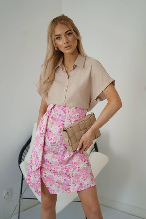 Beżowa koszula damska z krótkim rękawem SIMPLICITY