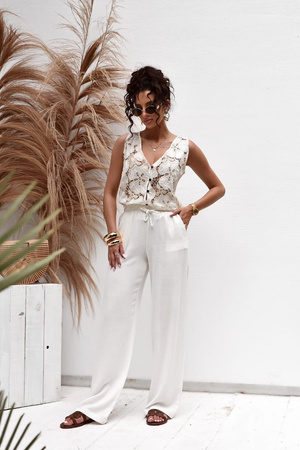 Ecru haftowana bluzka damska PERU