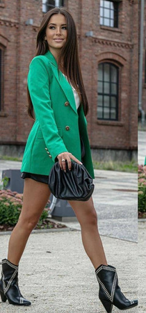 Zielona marynarka damska z ozdobnymi guzikami PETROL VIBE