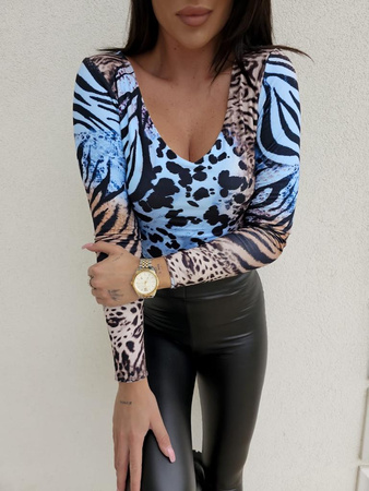 Elastyczna dopasowana bluzka damska w zwierzęcy wzór VENEZIA By Me