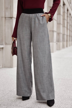 Szare szerokie spodnie damskie MARGARET
