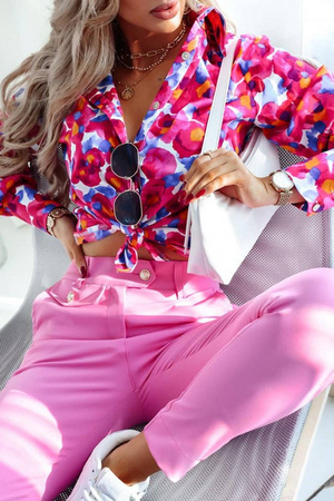 Kolorowa koszula damska w kwiatowy print ALISHIA