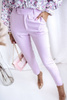 Liliowe wiskozowe spodnie damskie z wyższym stanem LILIA