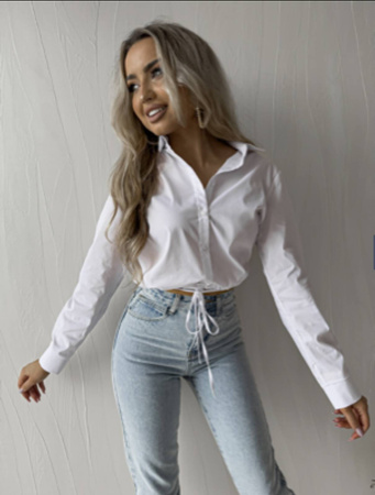 Biała krótka koszula damska GLAM