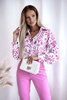 Biało-różowa koszula damska we wzory ETNO PRINT