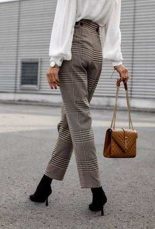 Brązowo-czarne spodnie damskie ISANA