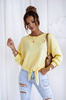 Żółty sweter damski z wiązaniem XANA YELLOW