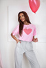 Różowy T-shirt damski z krótkim rękawem HEART