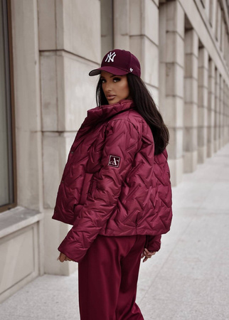 Bordowa krótka kurtka damska ELENA